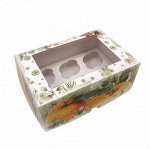 Коробка для 6 капкейков &quot;Апельсины&quot;, с окном