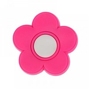 Ручка кнопка детская KID 025, "Цветочек", резиновая, розовая