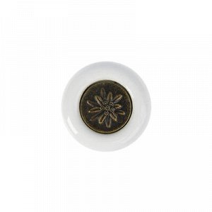Ручка кнопка Ceramics 005-S, керамическая, белая