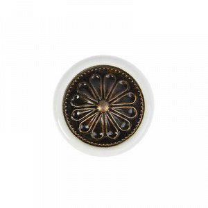 Ручка кнопка Ceramics 005-L, керамическая, белая