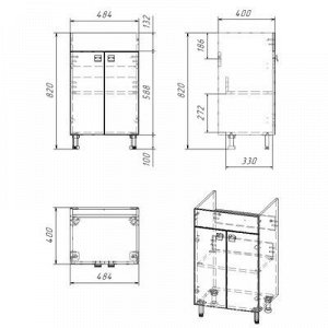 Тумба Софт 55 с раковиной Нео 55, 55x 45x 85 см