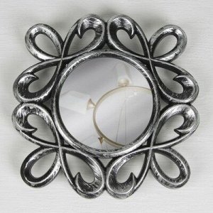 Зеркало настенное «Цветы», d зеркальной поверхности 13 см, цвет «состаренное серебро»