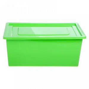 Ящик универсальный дляХранения с крышкой, объем 30 л, цвет зелёный