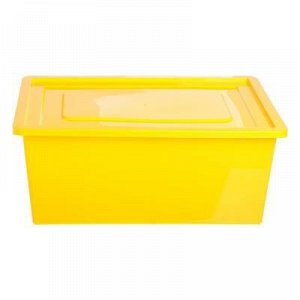 Ящик универсальный для хранения с крышкой, объем 30 л, цвет жёлтый