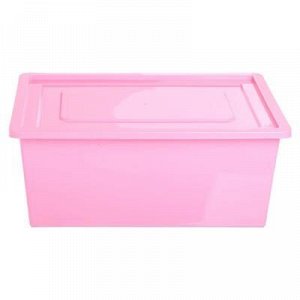 Ящик универсальный дляХранения с крышкой, объем 30 л, цвет розовый