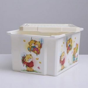 Ящик для игрушек 17 л X-BOX Bears с крышкой, цвет МИКС