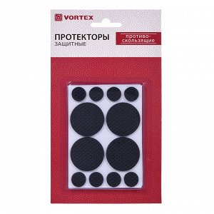 VORTEX Протекторы противоскользящие 1,6см; 3,8см, цв.черный, 24шт. 26004