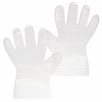 Перчатки полиэтиленовые одноразовые OfficeClean, разм. M, 50 пар (100 шт.), пакет с европодвесом