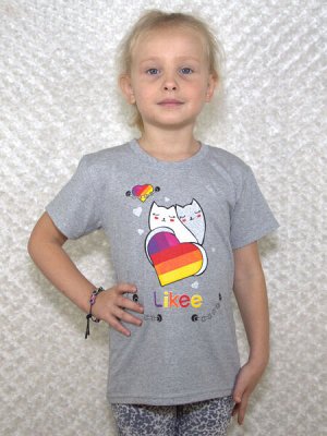 Футболка Кошки Likee серая