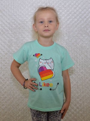 Футболка Кошки Likee мятная
