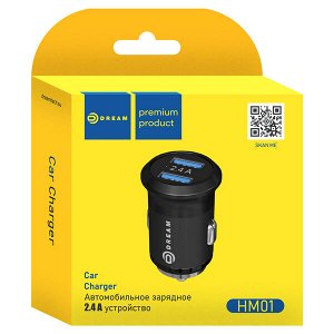 Автомобильное зарядное устройство DREAM 2USB, DRM-HM01, 2.4A