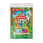 Картон цветной A4, 08 л., 08 цв., немелованный, европодвес, Creativiki