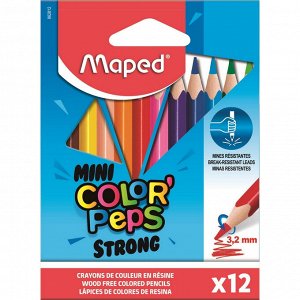 Карандаши цветные Maped COLOR'PEPS MINI STRONG 12 цветов,пластико...