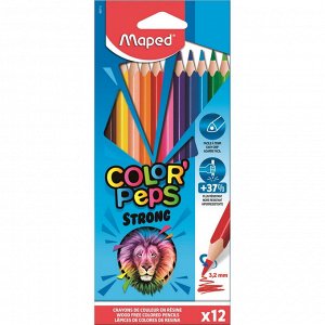 Карандаши цветные Maped COLOR'PEPS STRONG 12 цветов, пластиковые,...