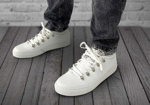 Полуботинки мужские Gorky Boots Low7 белый (текстиль+кожа)