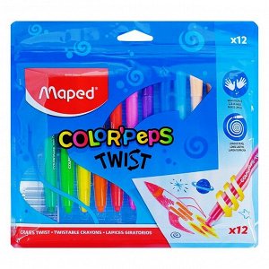 Maped. Мелки восковые "Color'Peps Twist" выкручивающиеся (12 цв) арт.860612