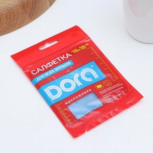 Салфетка из микрофибры 18?18 см Dora "Для оптики и телефона", 220 гр/м2