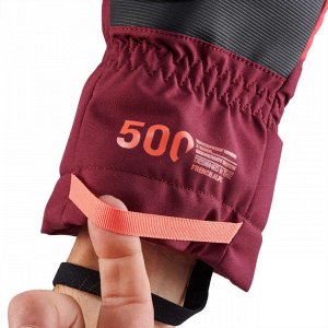 Перчатки лыжные для трассового катания для взрослых фиолетовые 500 wedze