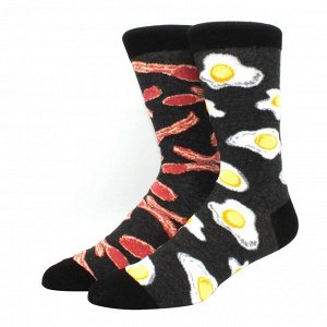 10161 Дизайнерские носки серии Нескучная пара " Мясо и яичница", р-р 38-45