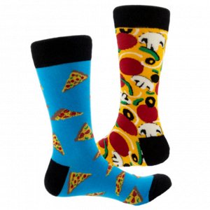 21433 Дизайнерские носки серии Нескучная пара "Ужин в итальянском стиле", р-р 39-46 (оранжевый, синий), 2690000021433