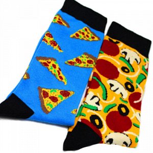 21433 Дизайнерские носки серии Нескучная пара "Ужин в итальянском стиле", р-р 39-46 (оранжевый, синий), 2690000021433