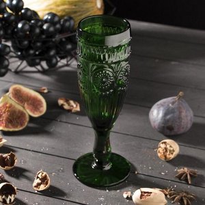 Бокал для шампанского Доляна «Ларго», 180 мл, 7?19,7 см, цвет зелёный