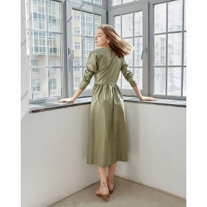 Платье, женское, MINAKU:, Leather, look, цвет, зелёный.