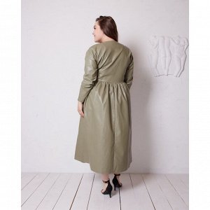Платье женское MINAKU: Leather look цвет зелёный, р-р 50