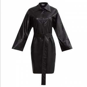 Платье женское MINAKU: Leather look цвет чёрный, р-р 52