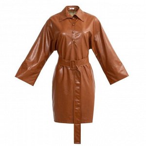 Платье женское MINAKU: Leather look цвет кирпичный, р-р 46