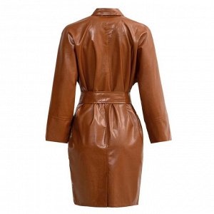 Платье женское MINAKU: Leather look цвет кирпичный, р-р 46