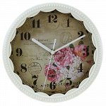 Часы настенные &quot;Цветы&quot; д22х1,3см, мягкий ход, циферблат фото