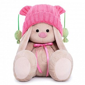 Мягкая игрушка «Зайка Ми в розовой шапочке с помпонами», 18 см