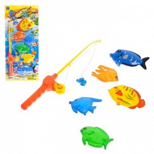 Рыбалка «Цветные рыбки»: 6 рыбок, удочка, МИКС