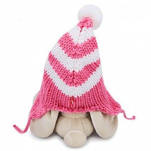 Мягкая игрушка «Зайка Ми» в полосатой розовой шапке, 15 см