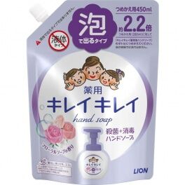 Мыло-пенка для рук "KireiKirei" с цветочным ароматом (мягкая упаковка с крышкой) 450 мл / 16