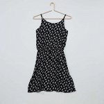 Платье с оригинальным рисунком на спинке - черный