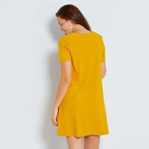 Короткое платье Eco-conception - желтый бронзовый