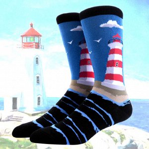 16125 Дизайнерские носки серии Что наша жизнь…"Санта-Круз. Маяк", р-р 41-45, 2690000016125
