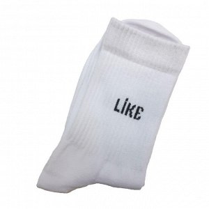 27343 Дизайнерские носки серии Что наша жизнь "LIKE", р-р 40-45 (белый), 2690000027343