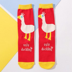 25851 Дизайнерские носки серии Что наша жизнь "Гадкий утенок", р-р 36-41 (красный/желтый), 2690000025851