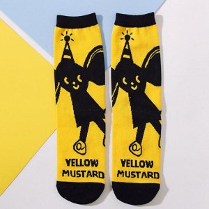 25868 Дизайнерские носки серии Что наша жизнь "Желтая горчица", р-р 36-41 (желтый/черный), 2690000025868