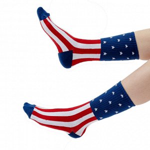 19089 Дизайнерские носки серии Что наша жизнь "Америка", р-р 36-43 (синий,белый,красный), 2690000019089