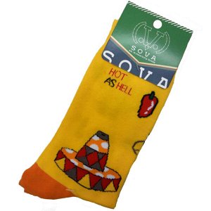 24519 Дизайнерские носки серии Что наша жизнь "Привет из Мексики", р-р 36-42 (желтый), 2690000024519