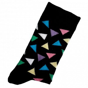 22553 Дизайнерские носки серии Что наша жизнь "Разноцветные треугольники", р-р 36-43 (черный), 2690000022553