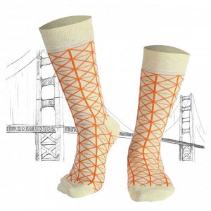 20306 Дизайнерские носки серии Что наша жизнь "Золотой мост Сан-Франциско", р-р 38-44 (желтый), 2690000020306