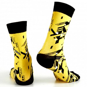 20849 Дизайнерские носки серии Что наша жизнь "Желтое такси", р-р 40-46 (желтый, черный), 2690000020849