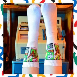 19096 Дизайнерские носки серии Что наша жизнь… "MTV", р-р 38-44 (белый), 2690000019096