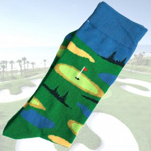 13780 Дизайнерские носки из коллекции Что наша жизнь... "Манящий мир гольфа", р-р 40-44 (зеленый/голубой), 2690000013780