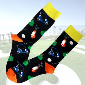 13797 Дизайнерские носки из коллекции Что наша жизнь... "Манящий мир гольфа", р-р 40-44 (зеленый/черный), 2690000013797